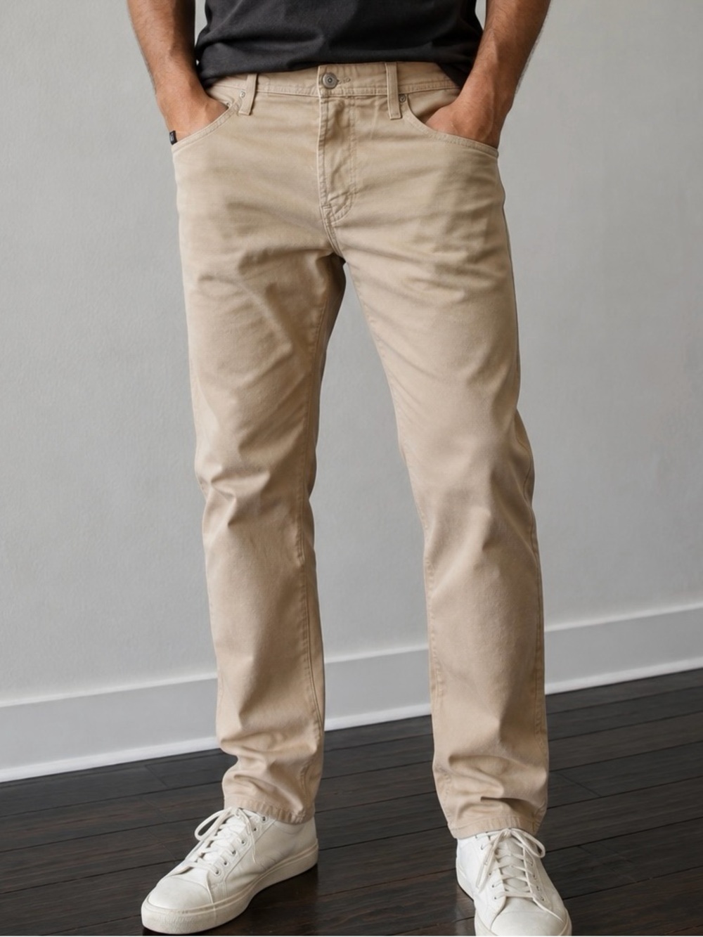 AG Adriano Goldschmied Slim Straight Jeans in Khaki 34 x 34